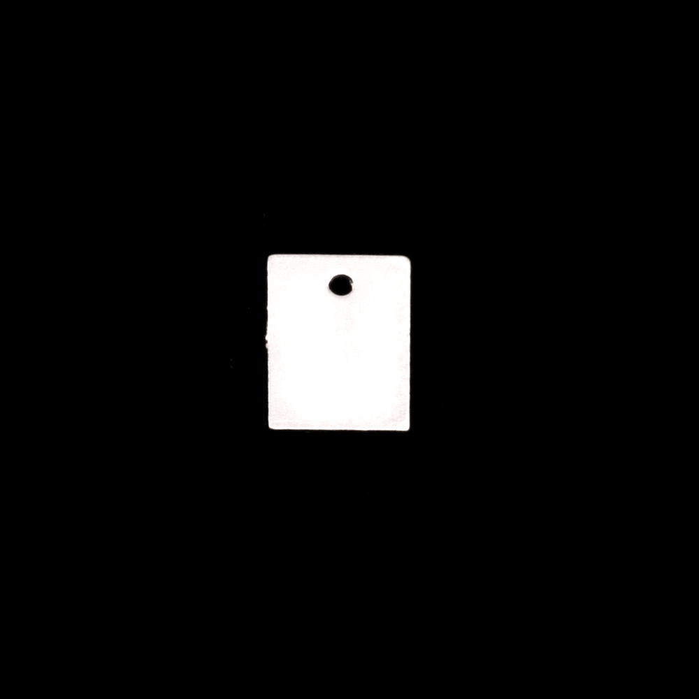 Metal Stamping Blanks Sterling Silver Rectangle Tag with Hole, 9mm (.35") x 6mm (.24"), 27g